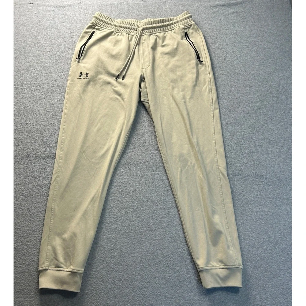 Under Armour Athletic Jogger Pants Mens Large Gray Loose Zip Pocket Sweatpants